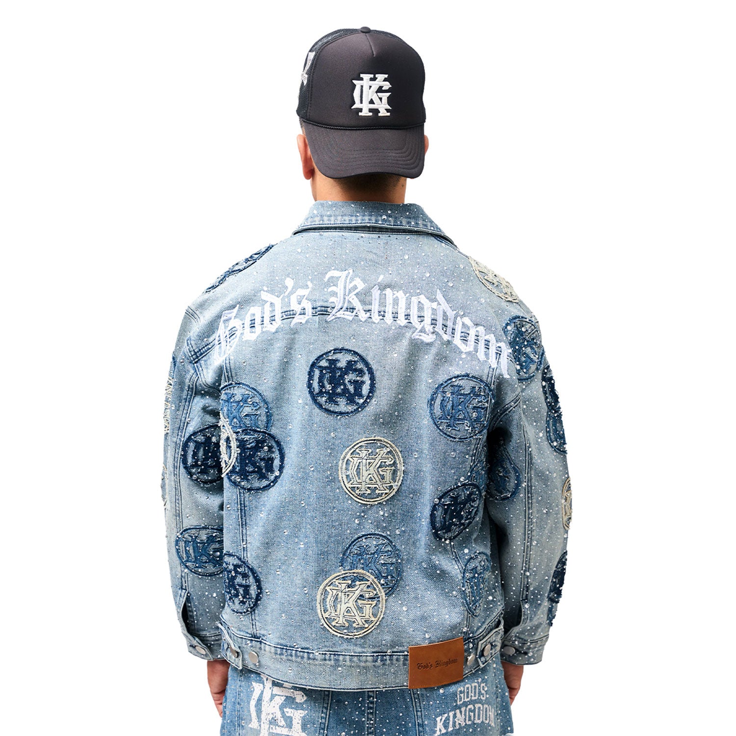 "Divinity" Denim Patchwork Rhinestone Jacket