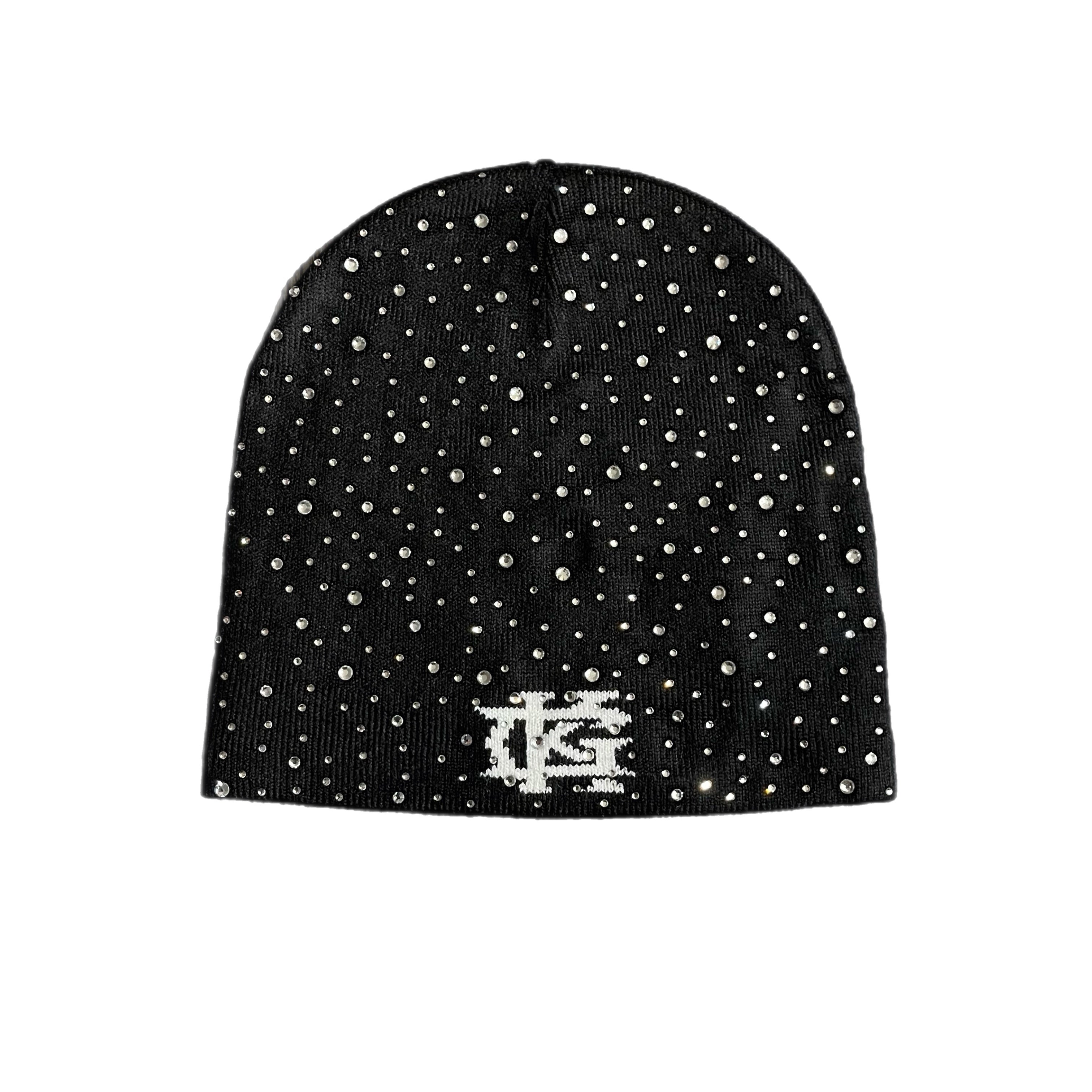 Jacquard "One in Mind" All Over Rhinestone Beanie (Script Logo)
