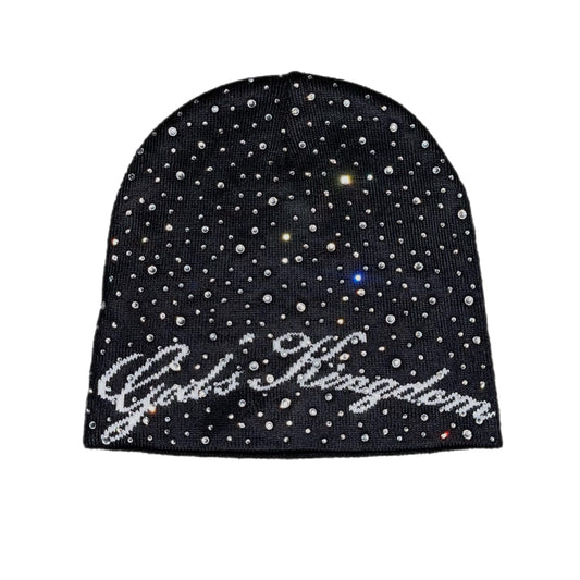 Jacquard "One in Mind" All Over Rhinestone Beanie (Script Logo)