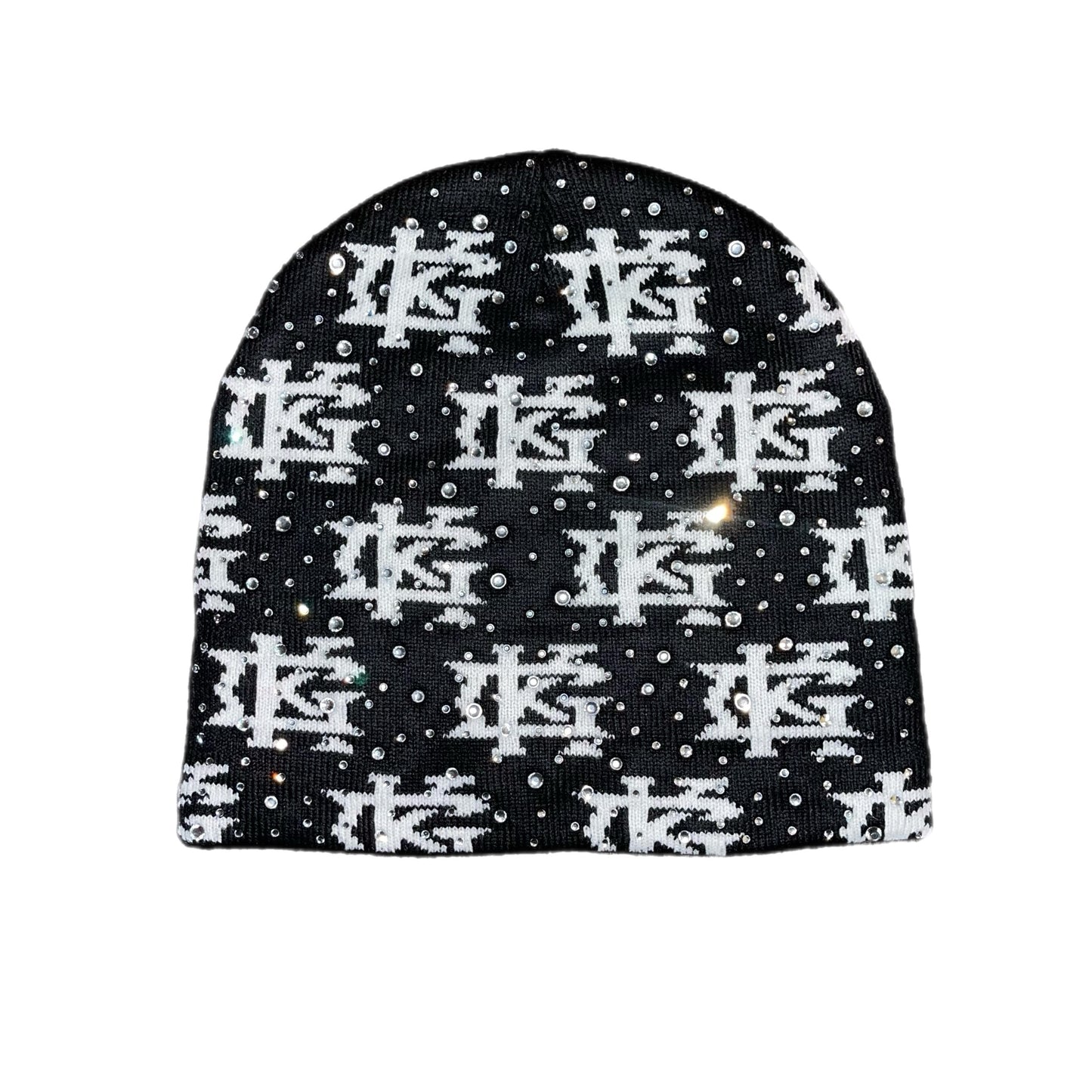 Jacquard "One in Mind" All Over Rhinestone Beanie (Monogram)
