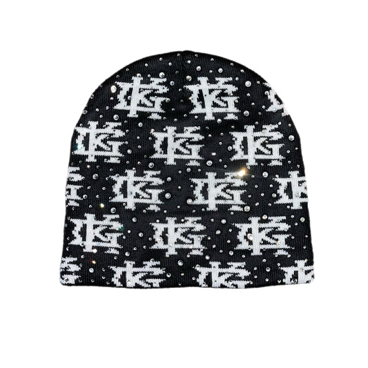 Jacquard "One in Mind" All Over Rhinestone Beanie (Monogram)