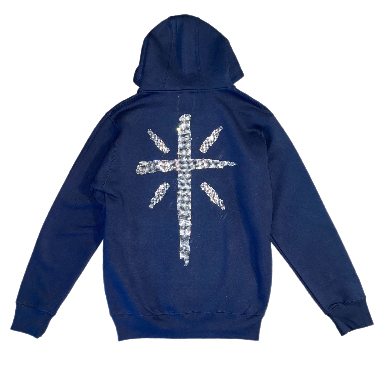 Navy Blue Bussdown Zip Up Hoodie