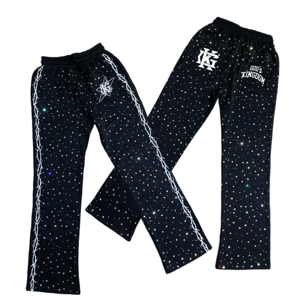 God’s Kingdom “Too Infinity” All Over Rhinestone Sweatpants