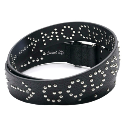 “The Belt of Truth” God’s Kingdom Studded Leather Belt [Black]