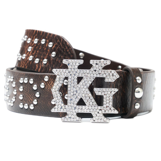 “The Belt of Truth” God’s Kingdom Studded Leather Belt [Aged Brown]
