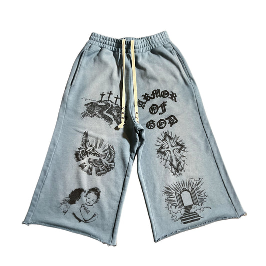 "Armor of God" Sunfaded Baggy Shorts