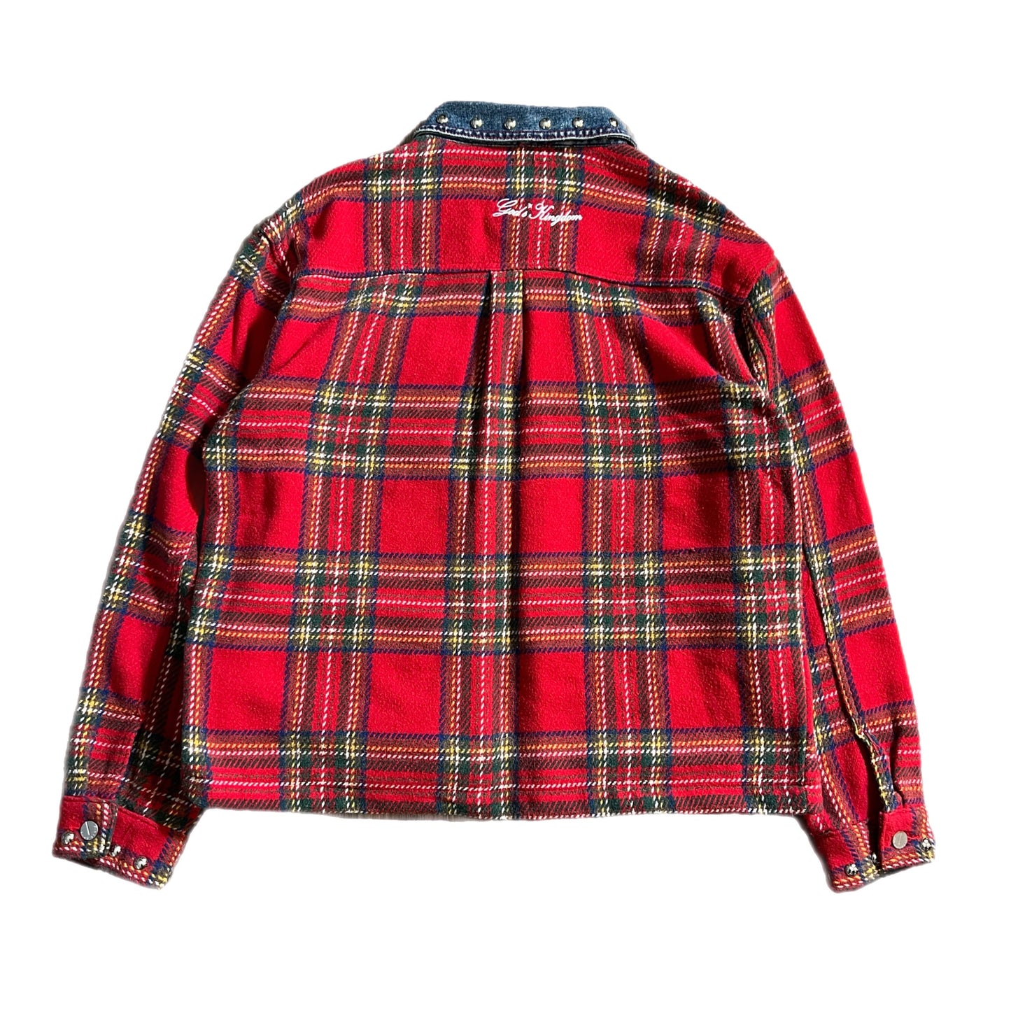 Flannel Denim Button-Up Jacket