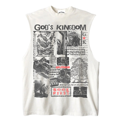 Jesus “Collage” Muscle Tank (Off-White)