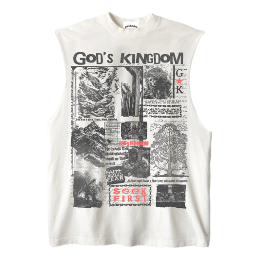 Jesus “Collage” Muscle Tank (Off-White)
