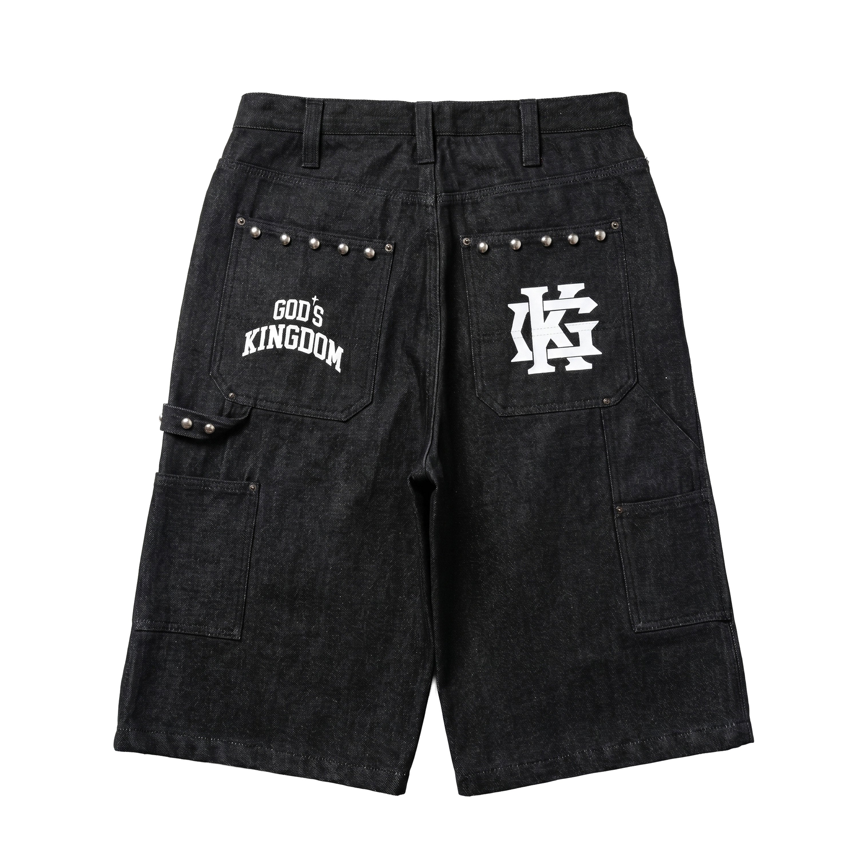 "Star" Studded Denim Jorts (Black)