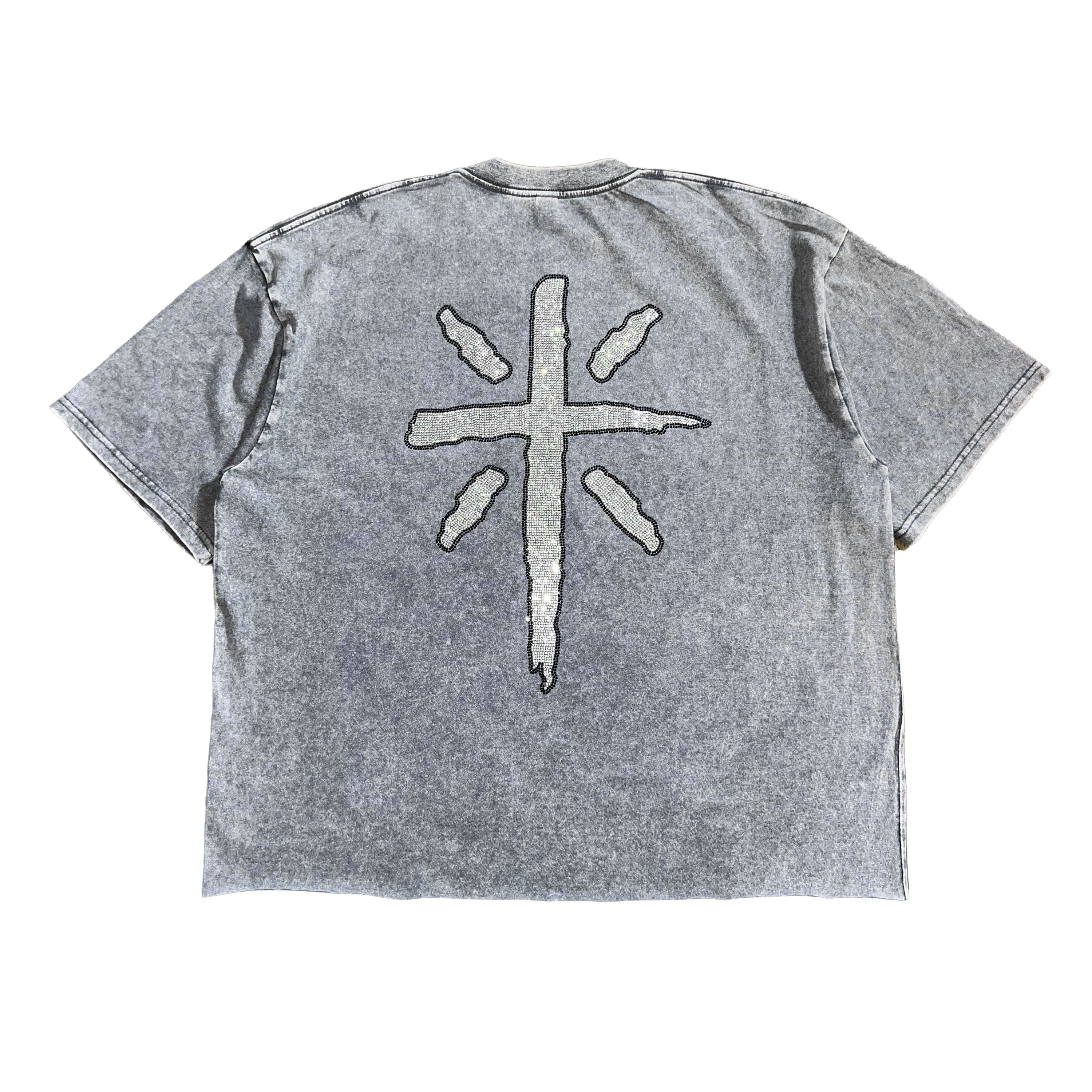 Rhinestone “Eagle” Tee (Stone Grey)