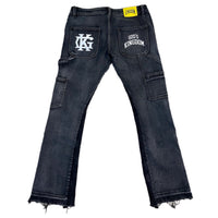 God's Kingdom Flared Monogram Stacked Jeans