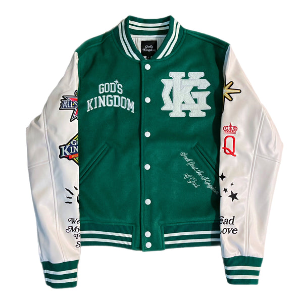 God’s Kingdom “All Star” Varsity Jacket (Kelly Green)